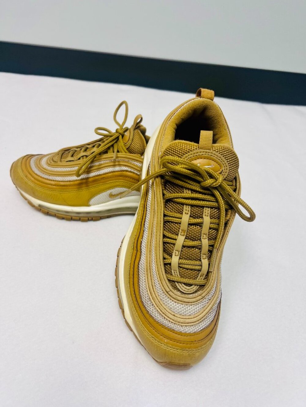 Nike Air Max 97 Wheat Club Gold White Women's US Size 9 (921733-702)